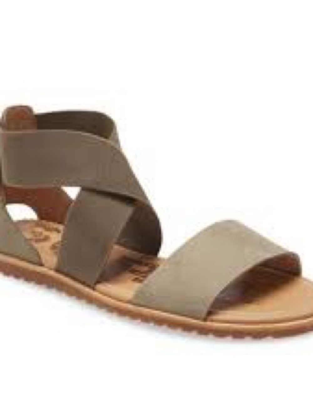 SOREL Ella II Strappy Olive Crisscross Elastic Sandals Women’s 8.5 - Picture 15 of 16